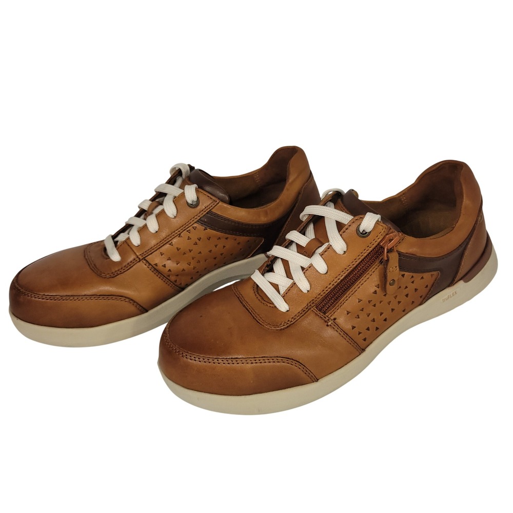 Rockport Works truFLEX Fly Skyler Women 9W Tan Leather Composite Toe Sneakers